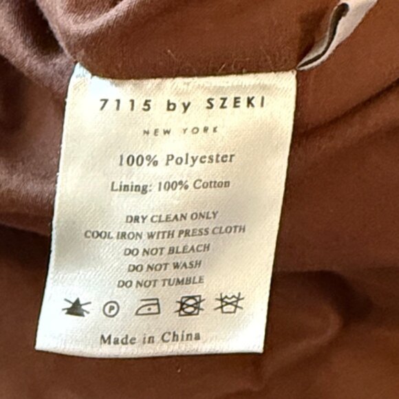 7115 by Szeki sz S Cozy Brown Sherpa Pullover turtleneck with pockets good cond - Picture 9 of 9